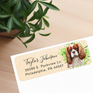 Cavalier King Charles Spaniel Hund Returadress Etikett