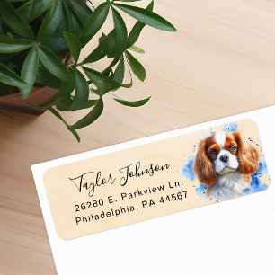 Cavalier King Charles Spaniel Hund Returadress Etikett
