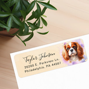 Cavalier King Charles Spaniel Hund Returadress Etikett