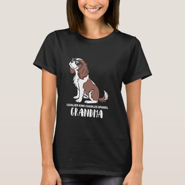 Cavalier King Charles Spaniel Hundägare Mormor T Shirt (Framsida)