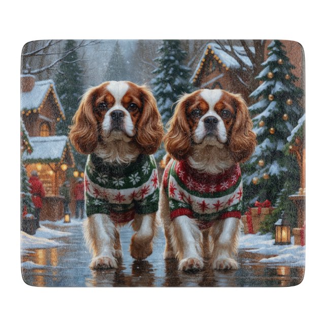 Cavalier King Charles Spaniel Hundar Jul Snö (Framsidan)