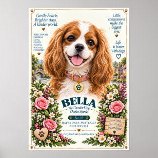 Cavalier King Charles Spaniel Hundporträtt | Bella Poster