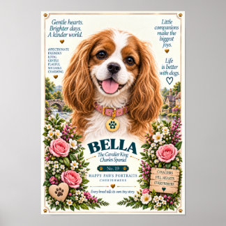 Cavalier King Charles Spaniel Hundporträtt | Bella Poster