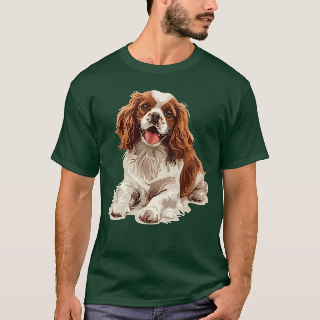 Cavalier King Charles Spaniel Hundras rolig T Shirt (Framsida)