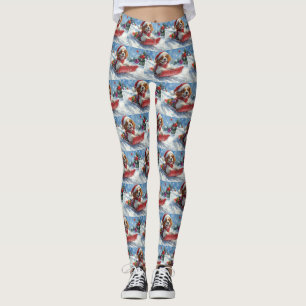 Cavalier King Charles Spaniel Hundsläde Jul Leggings