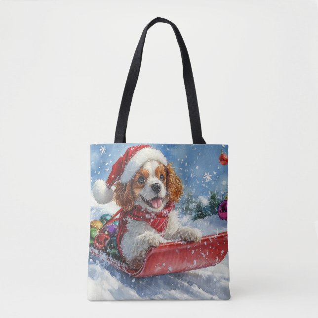 Cavalier King Charles Spaniel Hundsläde Jul Tygkasse (Framsida)