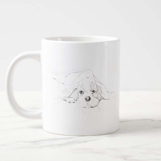 Cavalier King Charles Spaniel Husdjurskopp Jumbo Mugg (Vänster)