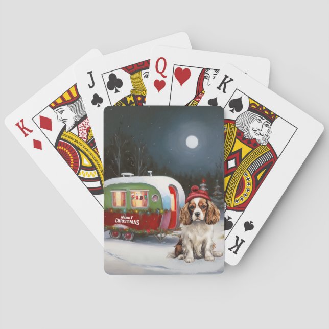 Cavalier King Charles Spaniel Husvagn Jul  Casinokort (Baksidan)