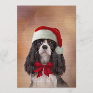 Cavalier King Charles Spaniel i röda mössan av tom Inbjudningar