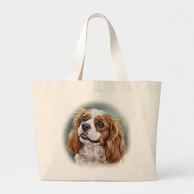 Cavalier King Charles Spaniel Impressionist Jumbo Tygkasse (Framsidan)