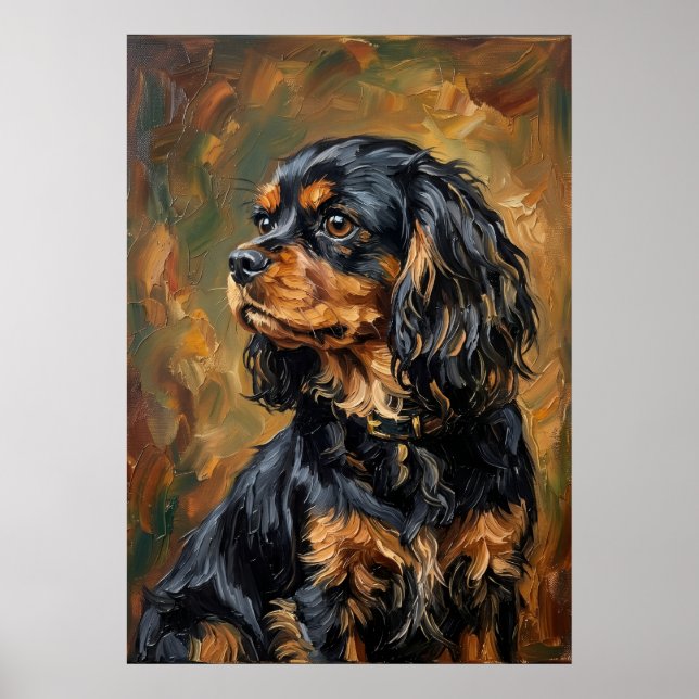 Cavalier King Charles Spaniel Impressionist Pensla Poster (Framsidan)