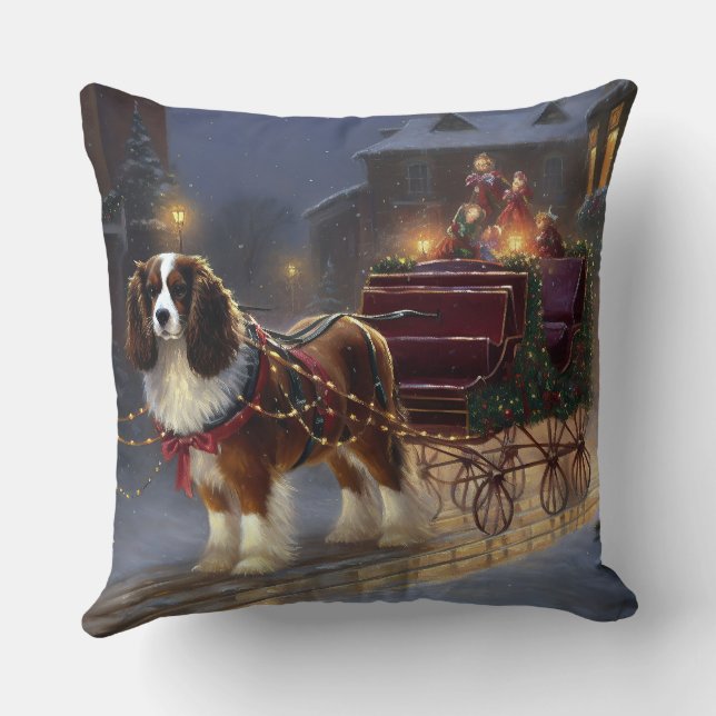 Cavalier King Charles Spaniel Jul Festiv Kudde (Baksida)