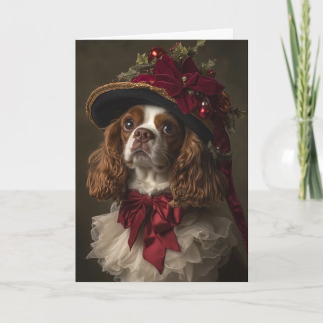 Cavalier King Charles Spaniel Jul Helgkort (Framsida)