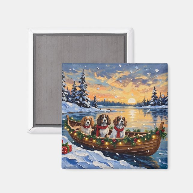 Cavalier King Charles Spaniel Julbåt Magnet (Front/Back)