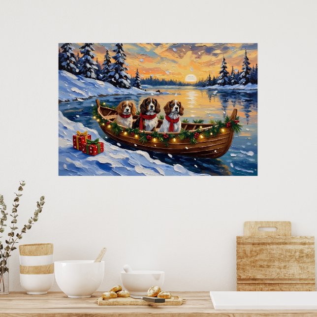 Cavalier King Charles Spaniel Julbåt Poster (Kök)