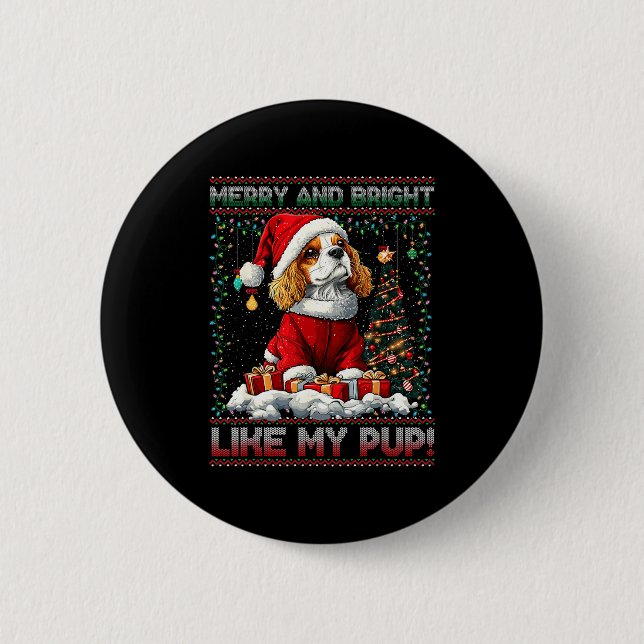 Cavalier King Charles Spaniel Julgran Dekoration Knapp (Framsida)