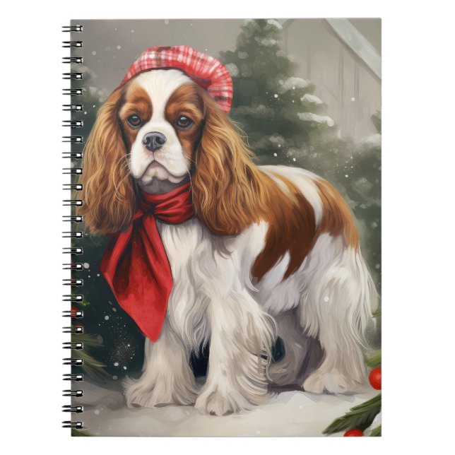 Cavalier King Charles Spaniel Julhund Anteckningsbok (Framsidan)
