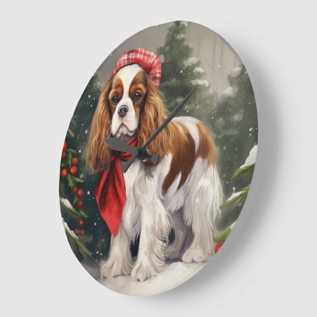 Cavalier King Charles Spaniel Julhund Stor Klocka (Vinkel)