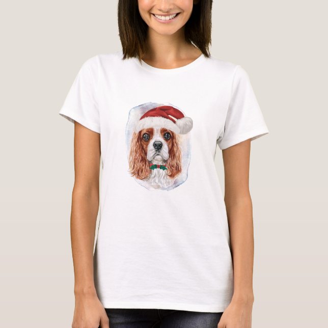 Cavalier King Charles Spaniel julpresenter för T Shirt (Framsida)
