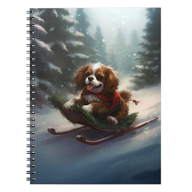 Cavalier King Charles Spaniel  Julsnö Anteckningsbok (Framsidan)