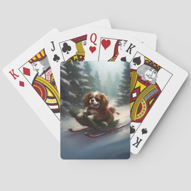 Cavalier King Charles Spaniel  Julsnö Casinokort (Baksidan)