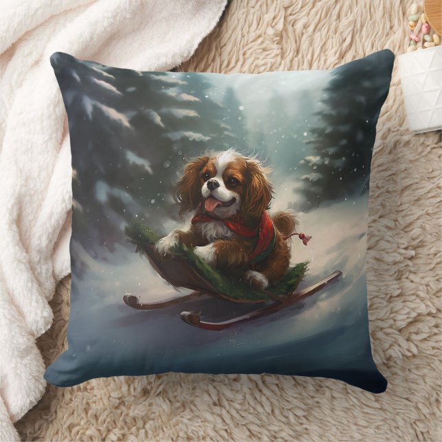 Cavalier King Charles Spaniel  Julsnö Kudde (Filt)