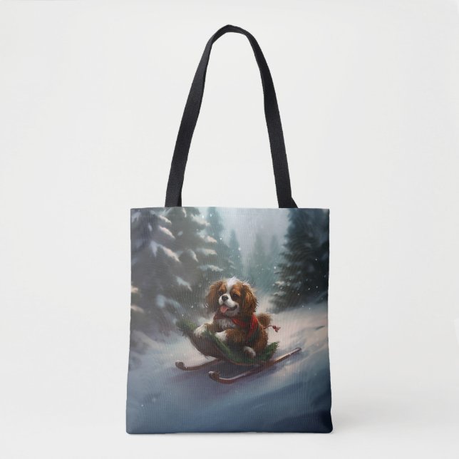 Cavalier King Charles Spaniel  Julsnö Tygkasse (Framsida)