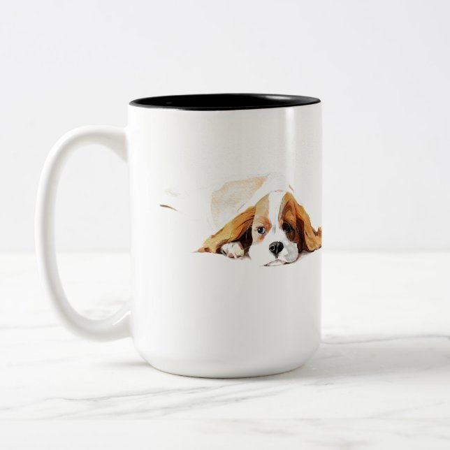 Cavalier King Charles Spaniel Kaffe kopp, Hund Gåv Två-Tonad Mugg (Vänster)