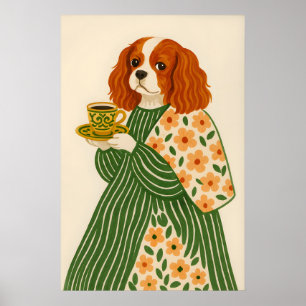 Cavalier King Charles Spaniel Konsttryck Hund med Poster