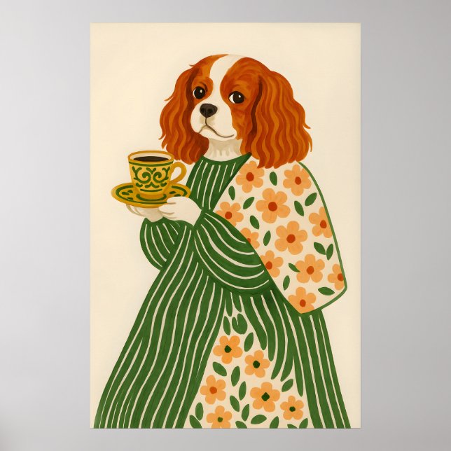 Cavalier King Charles Spaniel Konsttryck Hund med Poster (Framsidan)