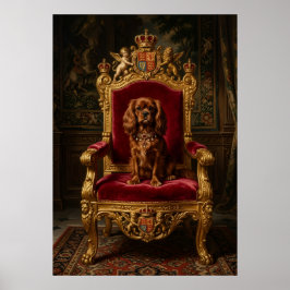 Cavalier King Charles Spaniel Kunglig Tron Kronan  Poster