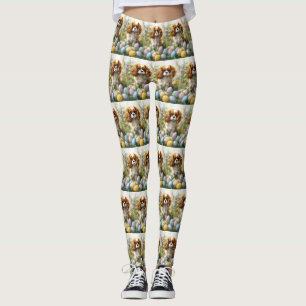 Cavalier King Charles Spaniel med påskägg Leggings
