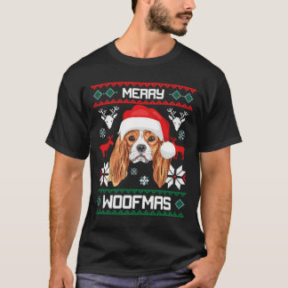 Cavalier King Charles Spaniel Merry Woofmas T Shirt