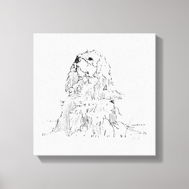 Cavalier King Charles Spaniel, Minimalistisk konst Canvastryck (Framsida)