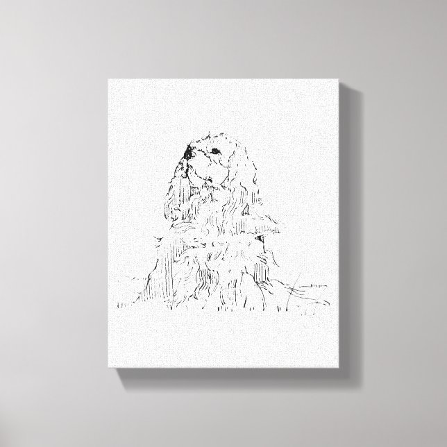 Cavalier King Charles Spaniel, Minimalistisk konst Canvastryck (Framsida)