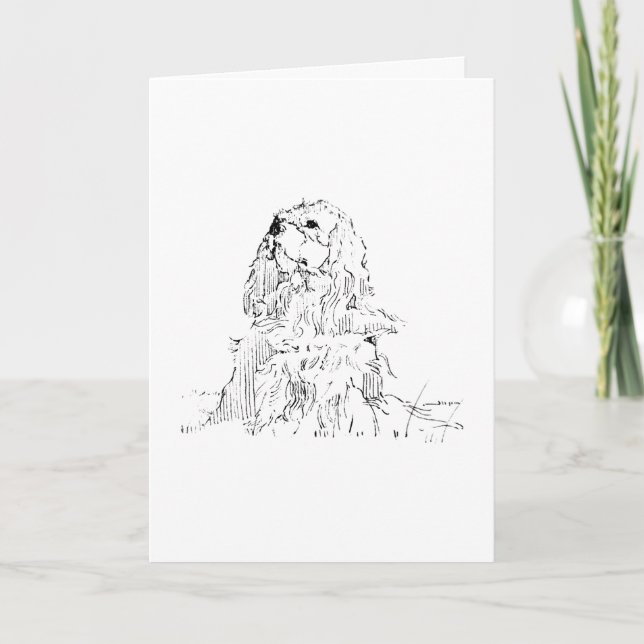Cavalier King Charles Spaniel, Minimalistisk konst Kort (Framsida)