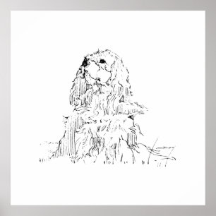 Cavalier King Charles Spaniel, Minimalistisk konst Poster