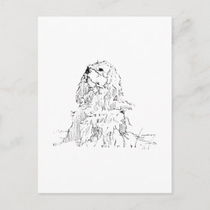 Cavalier King Charles Spaniel, Minimalistisk konst Vykort