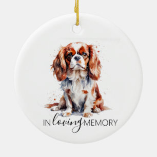 Cavalier King Charles spaniel minnesmål akvarell Julgransprydnad Keramik