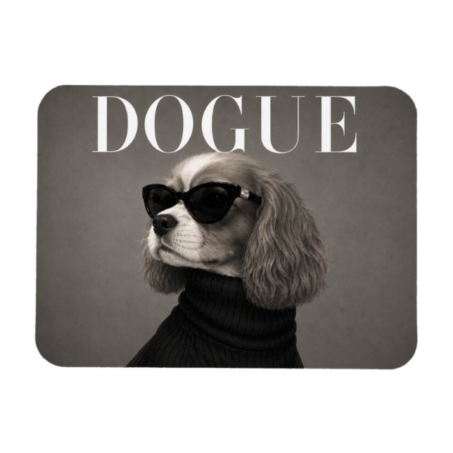 Cavalier King Charles Spaniel Mode Hund Porträtt Magnet (Horisontell)