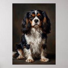 Cavalier King Charles Spaniel Mörkt Porträtt Affis Poster