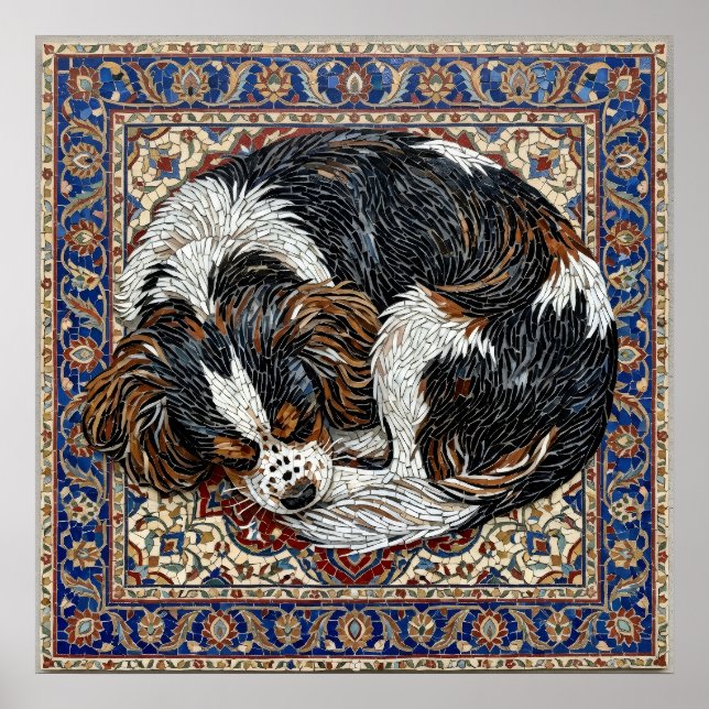 Cavalier King Charles Spaniel Mozaik Poster | Pers (Framsidan)