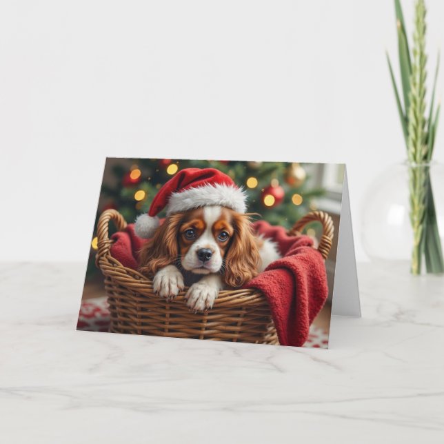 Cavalier King Charles Spaniel Mysig Korg Kort (Framsida)