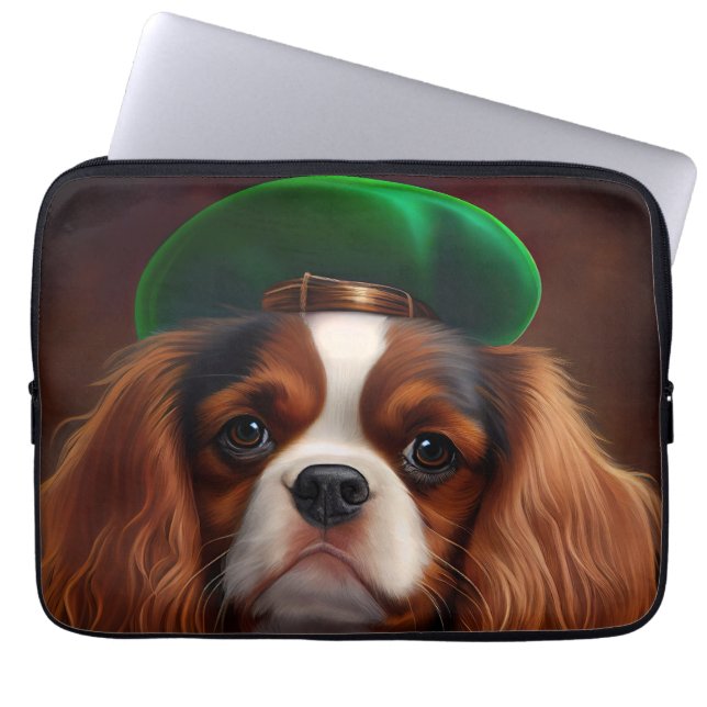 Cavalier King Charles Spaniel på St. Patricks dag Laptop Fodral (Framsidan)