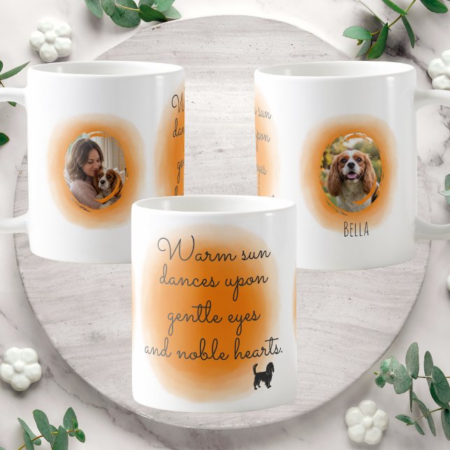 Cavalier King Charles Spaniel Pastel Orange Custom Kaffemugg (Skapare uppladdad)