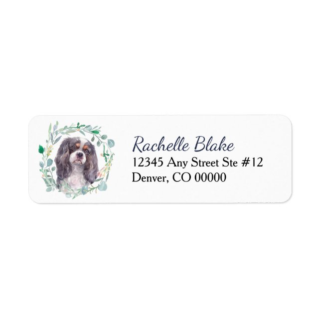Cavalier King Charles Spaniel  Returadress Etikett (Framsidan)