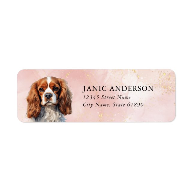 Cavalier King Charles Spaniel Returadressetikett Returadress Etikett (Framsidan)