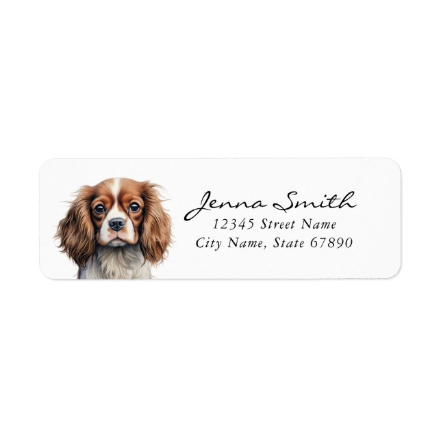 Cavalier King Charles Spaniel Returadressetikett Returadress Etikett (Framsidan)