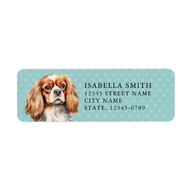 Cavalier King Charles Spaniel Returadressetikett Returadress Etikett (Framsidan)