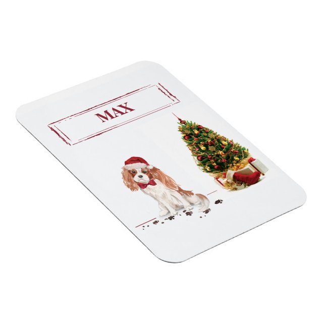 Cavalier King Charles Spaniel Rolig Jul Hund Magnet (Högersidan)